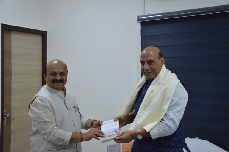 CM Basavaraj Bommai meet Union Minister Rajnath Singh