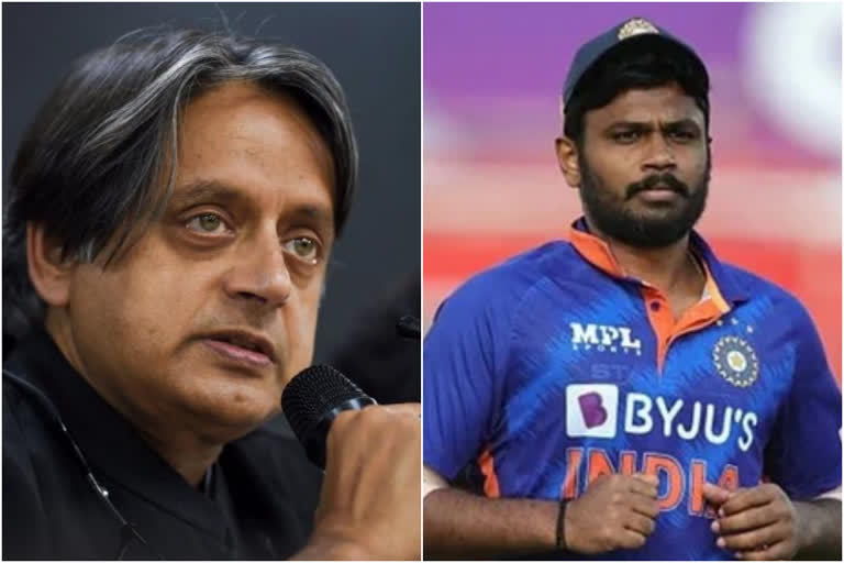 Shashi Tharoor takes jibe at Rishabh Pant  Shashi Tharoor on Rishabh Pant  Rishabh Pant  Shashi Tharoor  Sanju Samson  Shashi Tharoor support Sanju Samson  Shashi Tharoor twitter  ind vs nz  സഞ്‌ജു സാംസണ്‍  ശശി തരൂര്‍  റിഷഭ്‌ പന്ത്  റിഷഭ് പന്ത് മോശം ഫോമിലെന്ന് ശശി തരൂര്‍  സഞ്‌ജുവിനെ പിന്തുണച്ച് ശശി തരൂര്‍