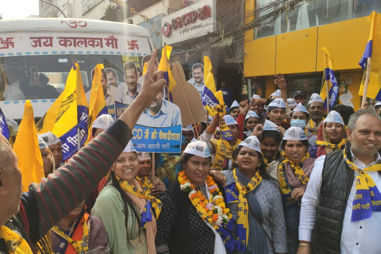 दिल्ली सीएम की हंसराज कॉलेज में रैली अलग-अलग विधानसभा से पहुंच रहे कार्यकर्ता