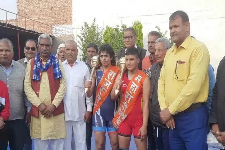 woman wrestling tournament in bharatpur, wrestling in Bharatpu