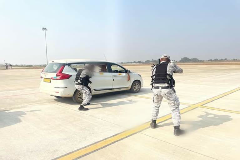 Security forces mock drill at Deoghar airport