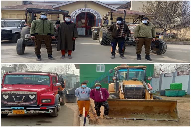 Budgam police about excavation and transportation of minerals