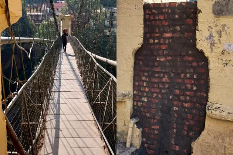 Tehri Pauri connecting deoprayag bridge closed