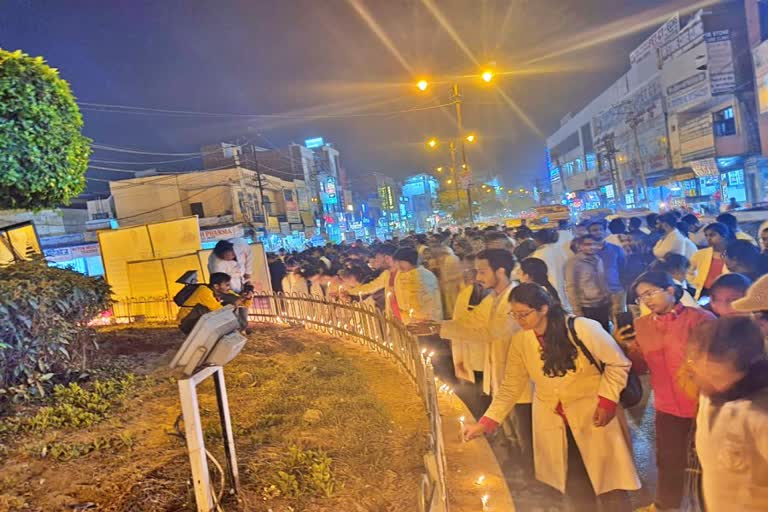 MBBS students take out candle march in Rohtak