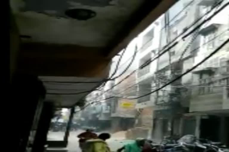 A building collapse in shastri nagar Delhi