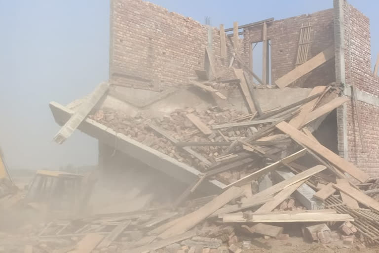Bulldozer ran in 2 villages of Rohtak demolished illegal colonies in Rohtak