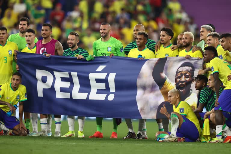 Pele  Brazil Players Dedicate Win to Pele  Brazil foot ball team  Qatar World Cup  brazil Dedicate Win In Qatar World Cup To Pele  FIFA World Cup  FIFA World Cup 2022  ഖത്തര്‍ ലോകകപ്പ്  ഫിഫ ലോകകപ്പ് 2022  ഫിഫ ലോകകപ്പ്  പെലെ  ബ്രസീല്‍ ഫുട്‌ബോള്‍ ടീം