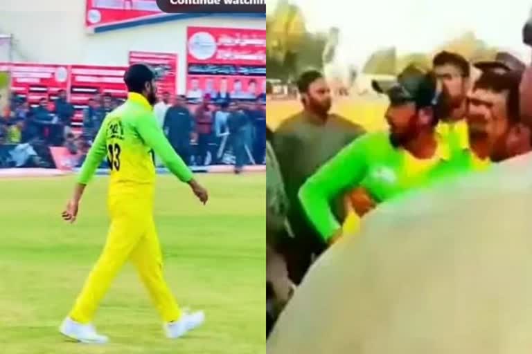 Pakisthan fast bowler Hasan ali fight with fans in local match