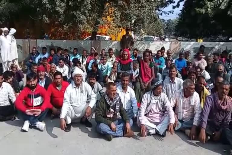 Protest of jobbers in Jhajjar