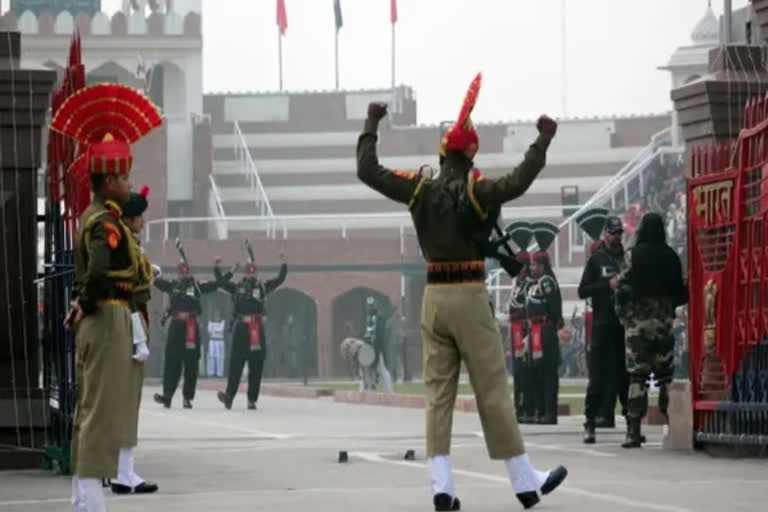 beating retreat at Attari border