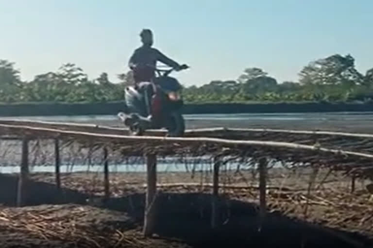 Bamboo bridge in Goreswar