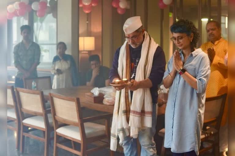 Aamir Khan puja with ex wife Kiran Rao