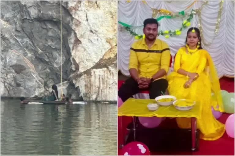 To be married couple falls into a 120 feet deep granite quarry while taking selfie