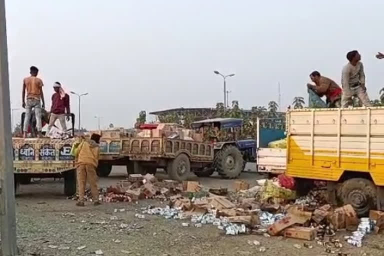 कुल 7642 लीटर शराब नष्ट