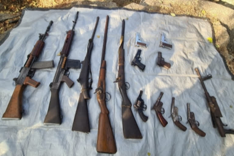 weapons and bombs recovered