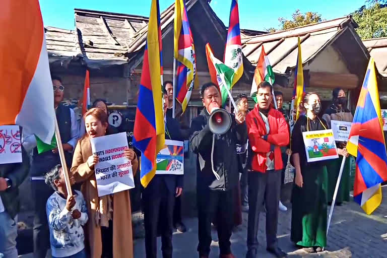 Tibetan protest in Mcleodganj.