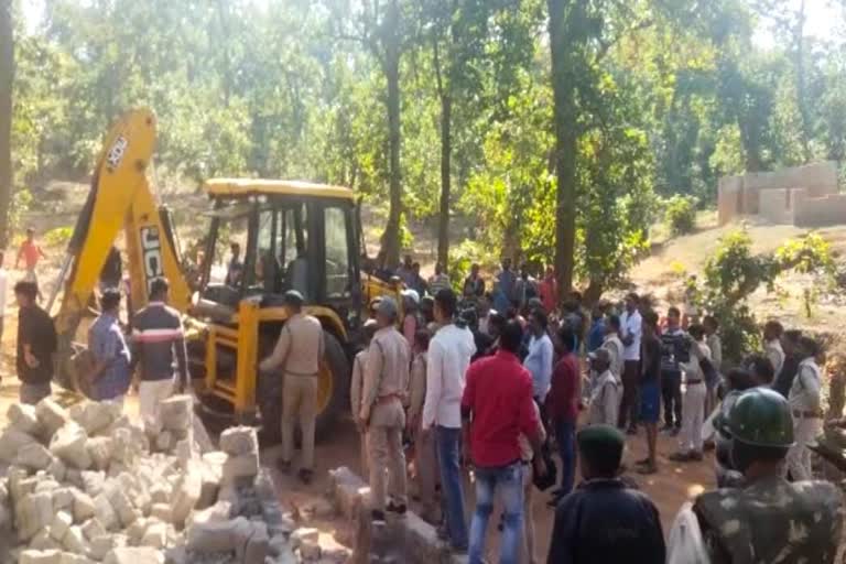 Forest department action on Illegal encroachment