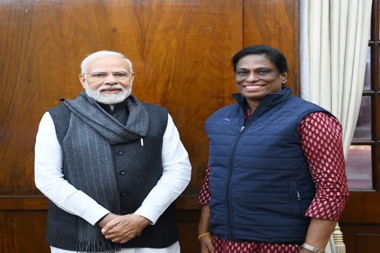 T Usha meets PM Modi