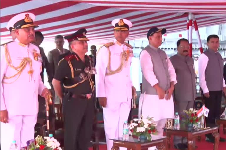 Rajnath Singh commissions stealth-guided missile destroyer INS Mormugao