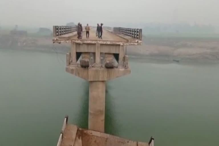 Bridge Collapsed in Begusarai over Burhi Gandak River