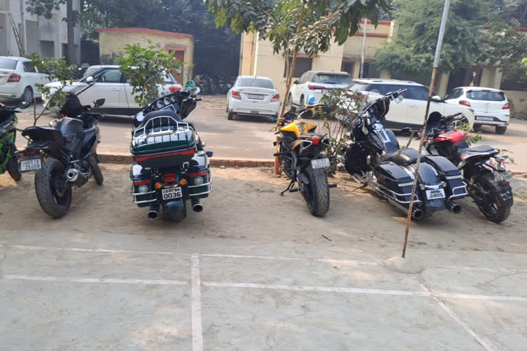 Noida police seized bikes