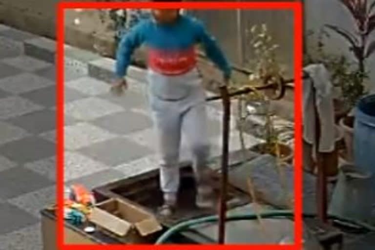 7 year old boy falls in well, captured on CCTV