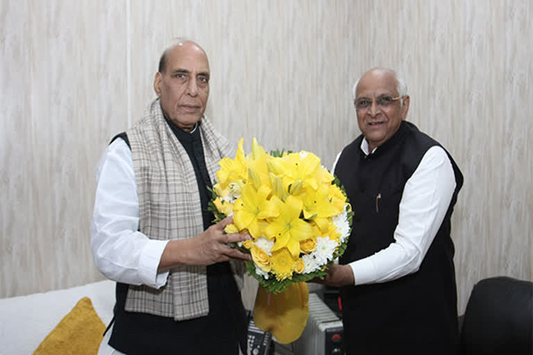 Gujarat CM Bhupendra Patel calls on Rajnath Singh