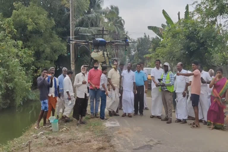 ட்ரோன் மூலம் நானோ யூரியா தெளிக்கும் செயல்முறை விளக்க பணி தொடக்கம்..!