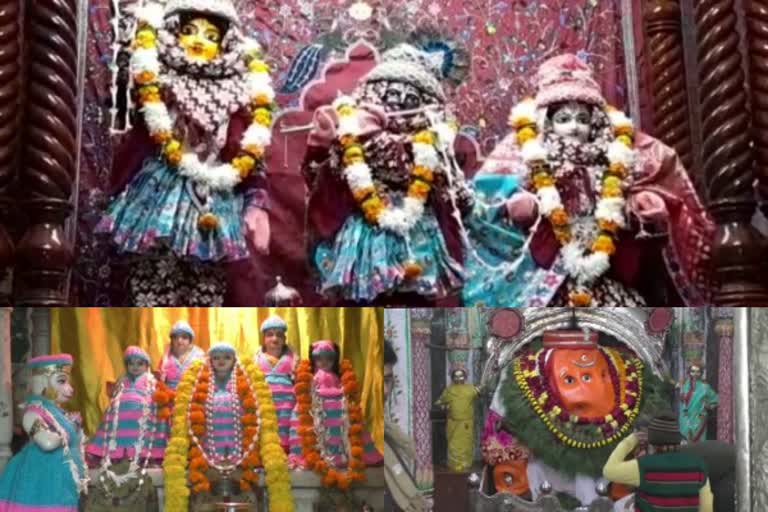 Devotees cover idols in Kashi Dham