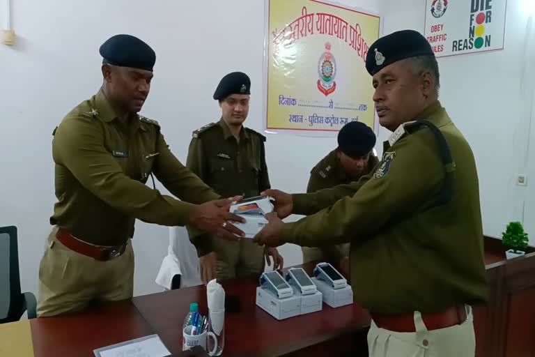 Durg traffic police got e challan device