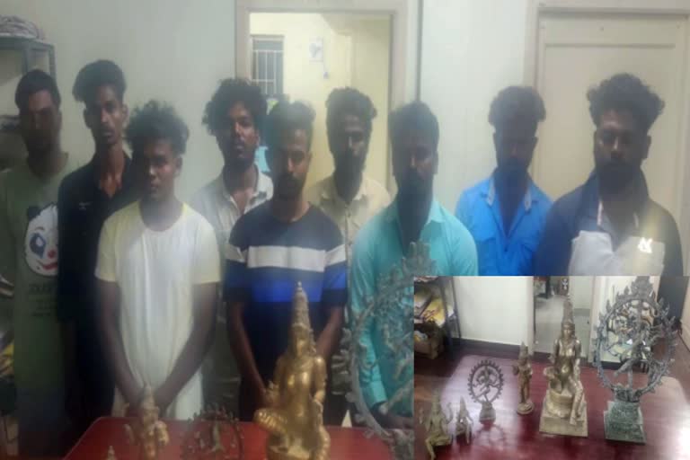 தஞ்சாவூரில் சிலை திருட்டில் ஈடுபட்ட 9 நபர்கள் கைது