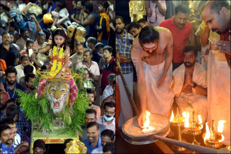 sabarimala  കർപ്പൂരാഴി ഘോഷയാത്ര  സന്നിധാനം  മാളികപ്പുറം ക്ഷേത്രസന്നിധി  ശബരിമല  തിരുവിതാംകൂർ ദേവസ്വം ബോർഡ്  തന്ത്രി കണ്‌ഠര് രാജീവര്  പതിനെട്ടാം പടി  കർപ്പൂരാഴിയ്‌ക്ക് അഗ്‌നി പകർന്നു  ഭക്തിനിർഭരമായി  കേരള വാർത്തകൾ  മലയാളം വാർത്തകൾ  ശബരിമല വാർത്തകൾ  Karpoorazhi procession  Karpoorazhi goshayathra  kerala news  malayalam news  malikappuram  Travancore Devaswom Board  fire was poured into the Karpoorazhi