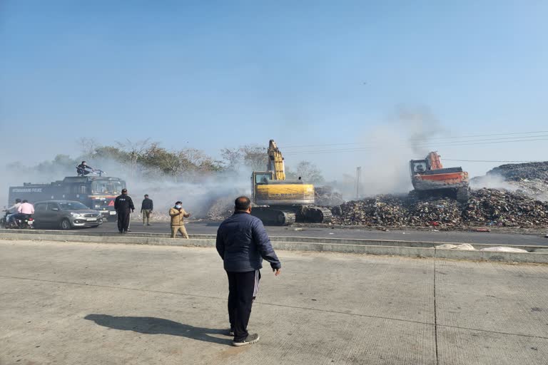 Haldwani trenching ground fire