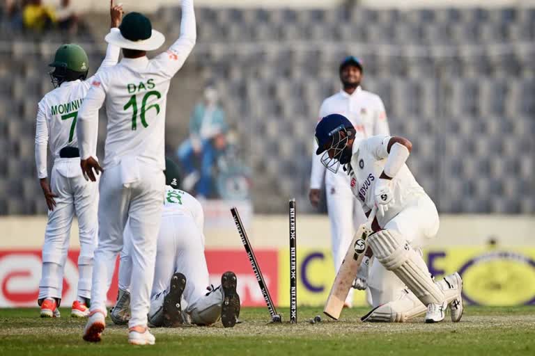 ഇന്ത്യ vs ബംഗ്ലാദേശ്  ബംഗ്ലാദേശ്  ഇന്ത്യ  INDIA VS BNGLADESH  India vs Bangladesh second test  ഇന്ത്യ ബംഗ്ലാദേശ് രണ്ടാം ടെസ്റ്റ്  അക്‌സർ പട്ടേൽ  കെഎൽ രാഹുൽ  മിർപൂർ ടെസ്റ്റ് ആവേശകരമായ അന്ത്യത്തിലേക്ക്  INDIA VS BNGLADESH SECOND TEST SCORE UPDATE  വിരാട് കോലി