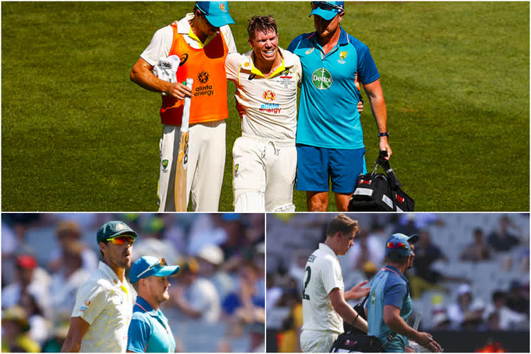 australia vs south africa  australia vs south africa second test match  australian players Injury  david warner injury  starc injury  cameroon green injury  cricket live  ഓസീസ്  ഓസീസ് താരങ്ങളുടെ പരിക്ക്  ഓസ്‌ട്രേലിയ vs ദക്ഷിണാഫ്രിക്ക  ഡേവിഡ് വാര്‍ണര്‍  ഓസ്‌ട്രേലിയ  ദക്ഷിണാഫ്രിക്ക  റിട്ടയേര്‍ഡ് ഹര്‍ട്ട്