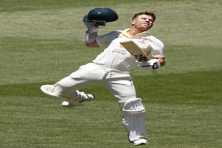 David Warner Gets Double Hundred in 100th Test ETV BHARAT