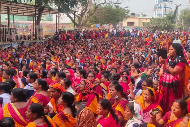 Anganwadi workers protest