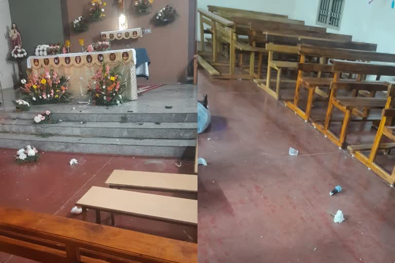 Church attacked in Karnataka  statue of Little Jesus broken in Mysore  theft at church in karnataka  national news  malayalam news  Periyapatna church theft  theft in mysore periyapatna church  ദേശീയ വാർത്തകൾ  മലയാളം വാർത്തകൾ  ദേവാലയത്തിൽ മോഷണം  മൈസൂരിൽ ദേവാലയത്തിൽ മോഷണശ്രമം  മോഷണം  യേശുവിന്‍റെ പ്രതിമ തകർത്തു  ചർച്ചിൽ മോഷണം  ദേവാലയം ആക്രമിച്ചു