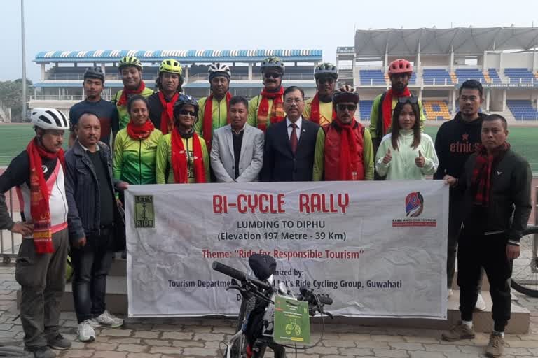 Cyclists group arrived in Diphu to promote tourism sector of Karbi Anglong