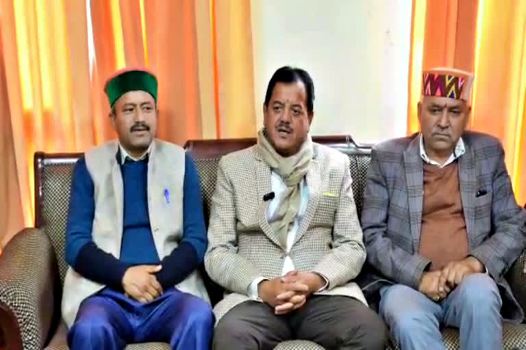 MLA Sunder Thakur press conference in Kullu.