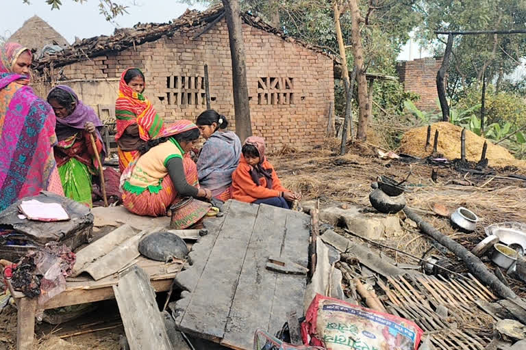 Fire in house in Bettiah