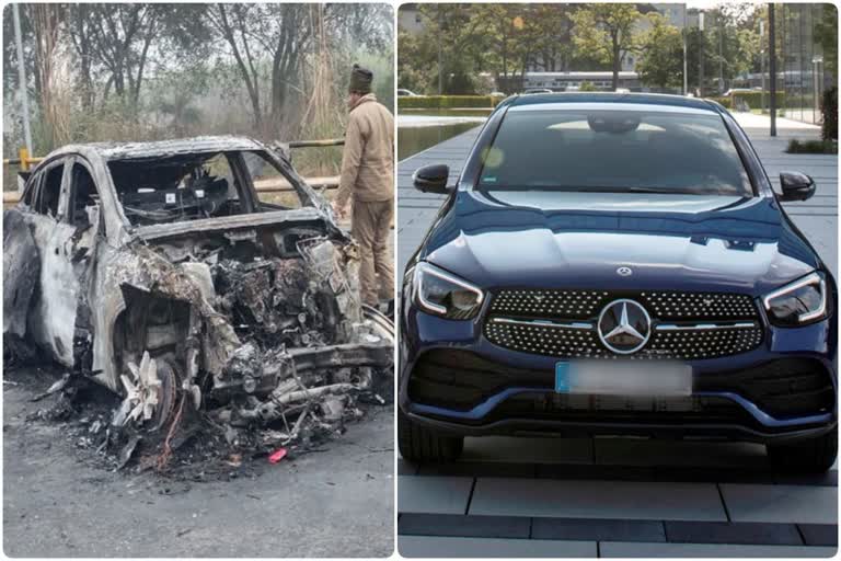 Rishabh Pant was driving the Mercedes Benz GLC coupe.