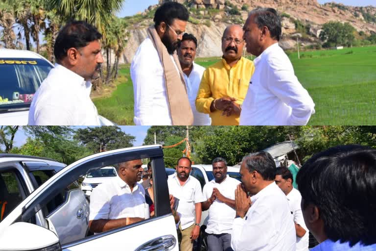 Sriramulu, Reddy's brother and MLA Paranna Munavalli visited Anjanadri