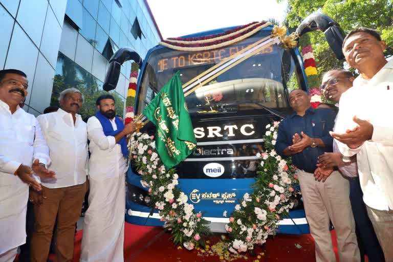 Minister Sriramulu launched the KSRTC e-bus service