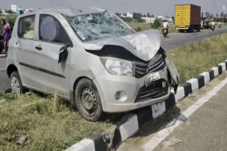 கட்டுப்பாட்டை இழந்த கார் மோதி விபத்து; ஆடு மேய்த்துக் கொண்டிருந்த பெண் பலி