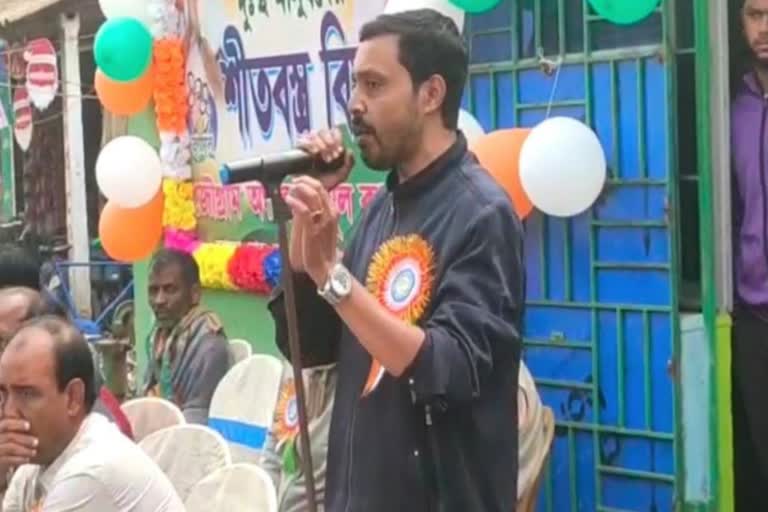 TMC Leader slams MLA during Foundation Day Ceremony of the Party in Jamalpur