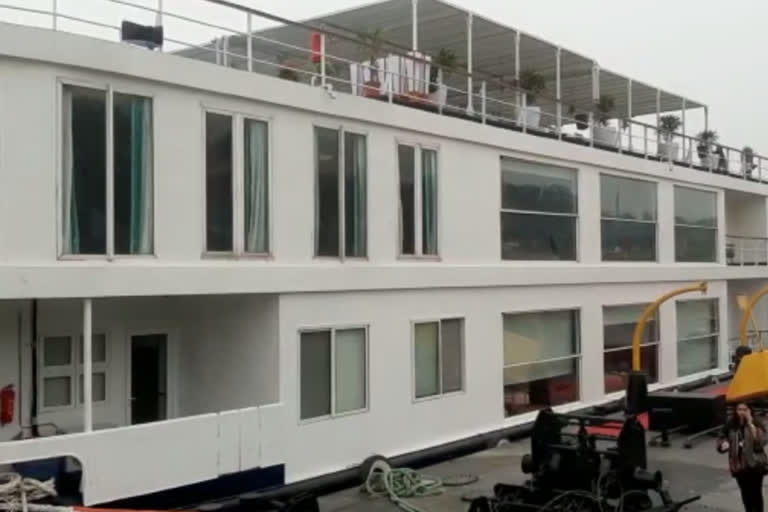 The luxury cruise ship at Patna on Tuesday