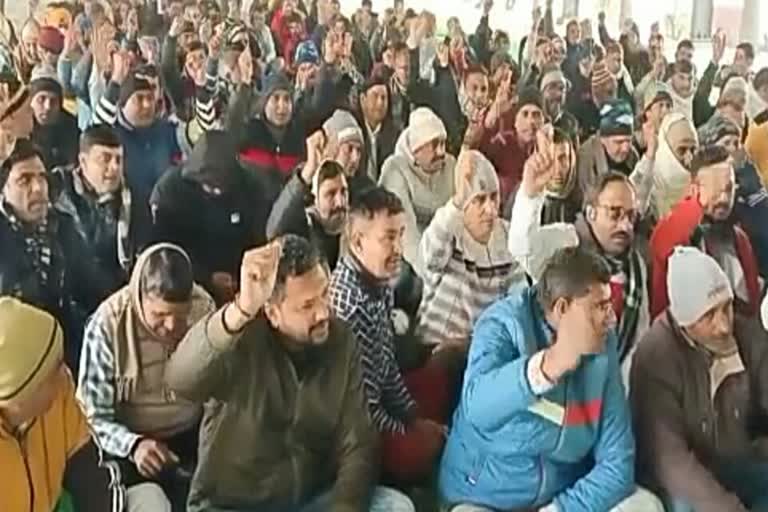 Guest teachers protest in Karnal