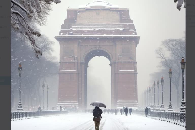 snow fall in delhi