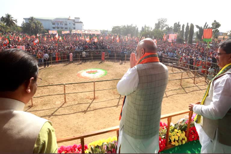 amit shah in tripura in bjp rally